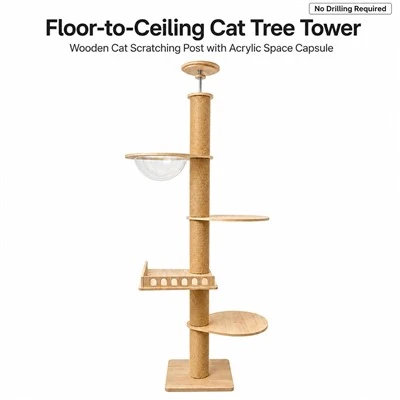 Tour d'arbre à chat avec poteau à gratter multicouche